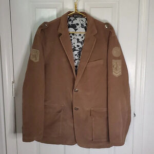 Men’s Affliction Red Label Premium Corduroy Brown Blazer,Handmade, 100% Cotton